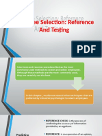 References and Testing