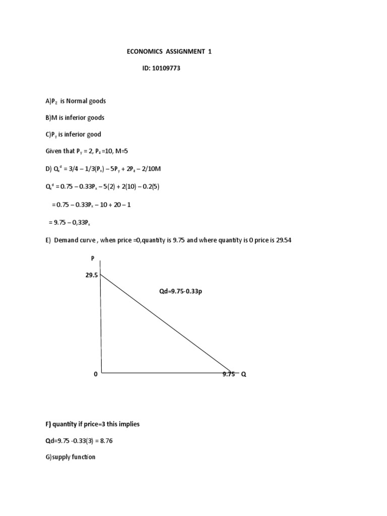 Economics Assignment: Demand & Supply Analysis | PDF | Economic Surplus ...