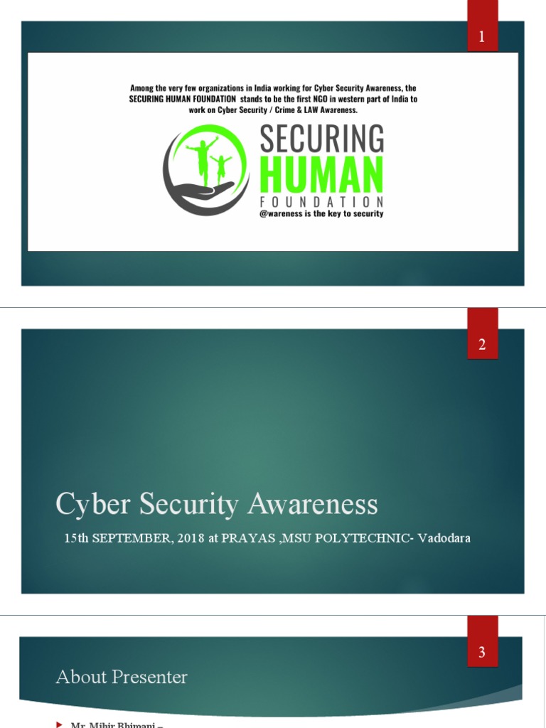 Cyber Security Awareness - Prayas MSU Polytechnic | PDF | Computer ...