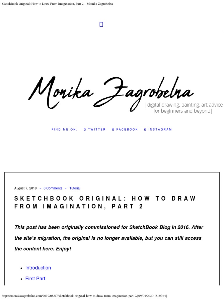 SketchBook Original How To Draw From Imagination, Part 2 Monika