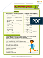 Printable Pronoun Quiz