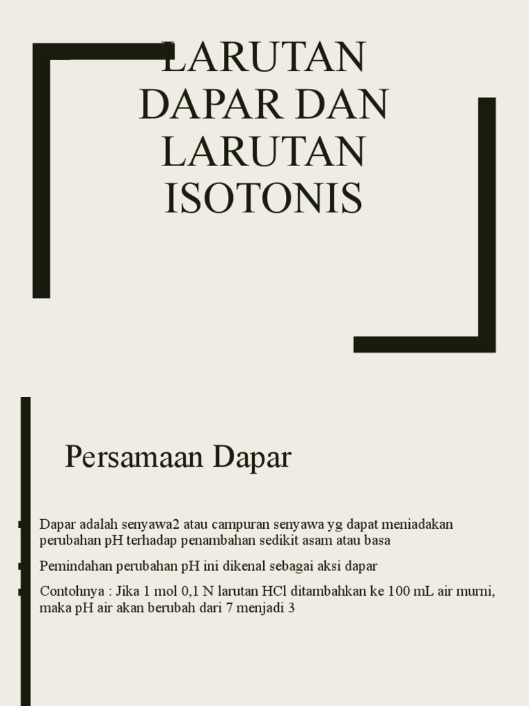 Larutan Dapar Dan Larutan Isotonis | PDF