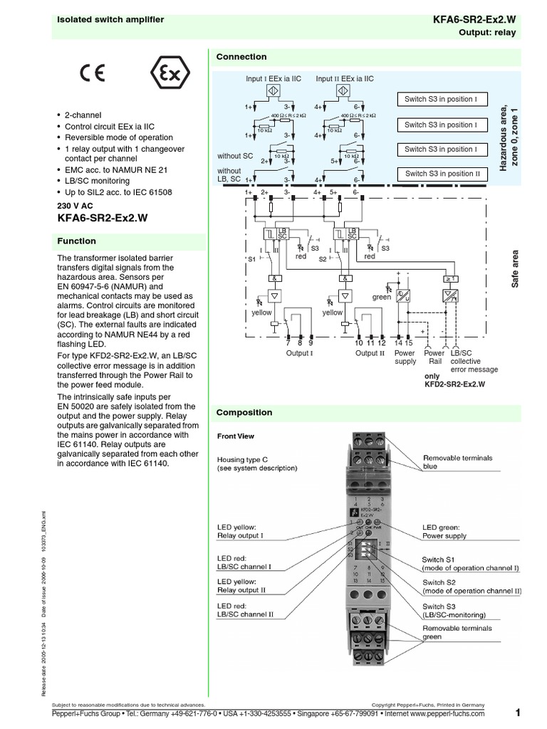 KFA6SR2Ex2.W Isolated Switch Amplifier Output Relay PDF Relay Power Supply