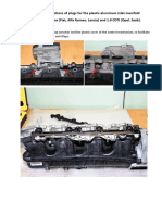 Installation Instructions of Plugs For The Plastic-Aluminum Inlet Manifold For 1.9 JTDM Engines (Fiat, Alfa Romeo, Lancia) and 1.9 CDTI (Opel, Saab)