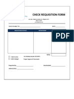 Check Requisition Form: Requisition Details Department Amount