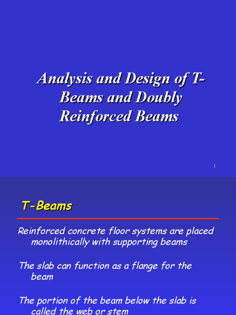 Analysis and Design of T-Beams and Doubly Reinforced Beams | PDF | Beam ...