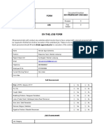 On The Job Form: Form 001/FRM/RISINT-CRI/I/2021