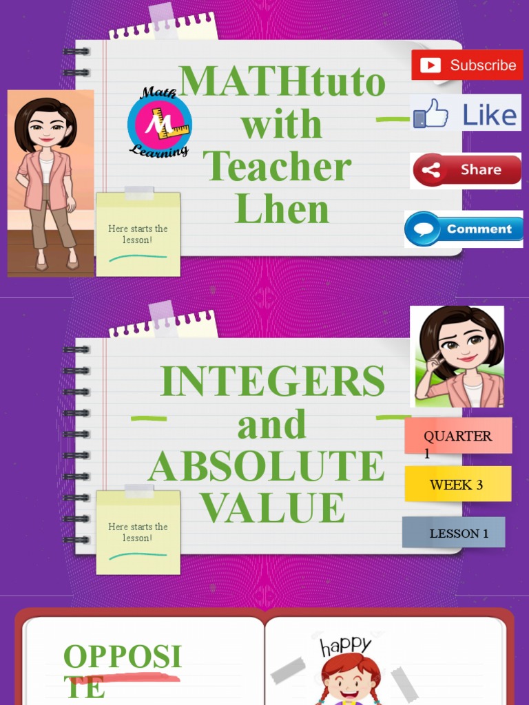 Integers and Absolute Value Lesson | PDF | Numbers | Lexicology