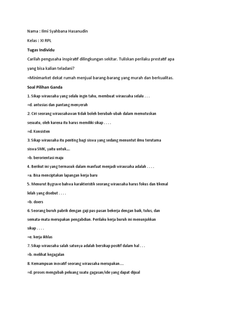 Tugas Wirausaha