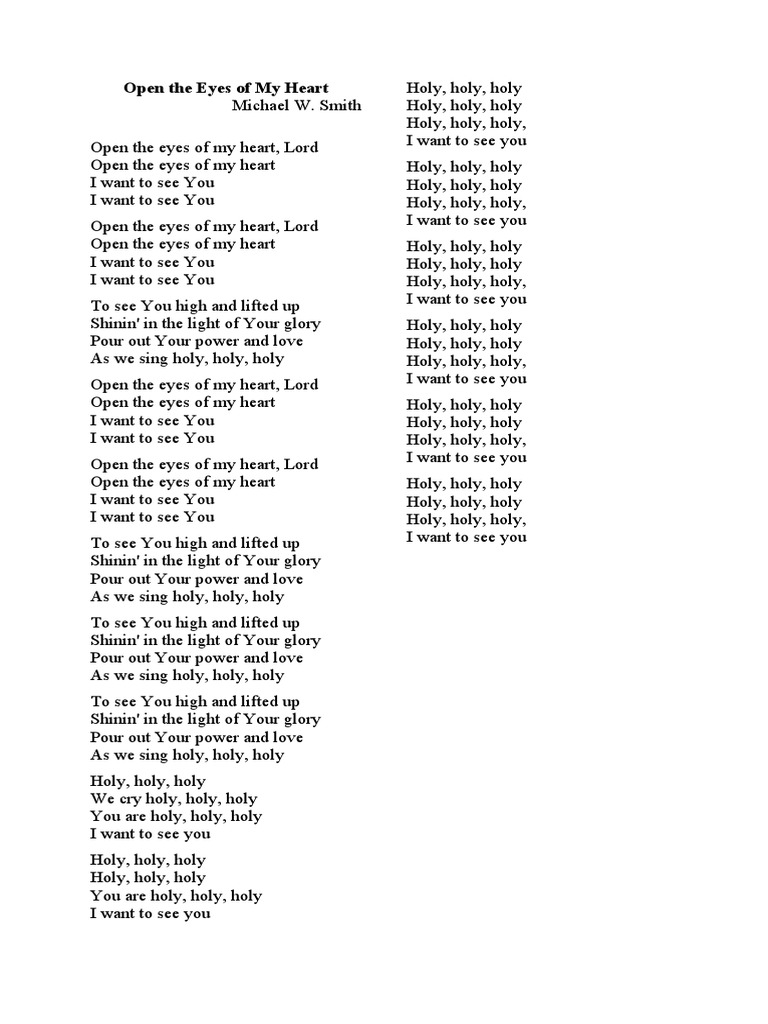 Open The Eyes of My Heart PDF