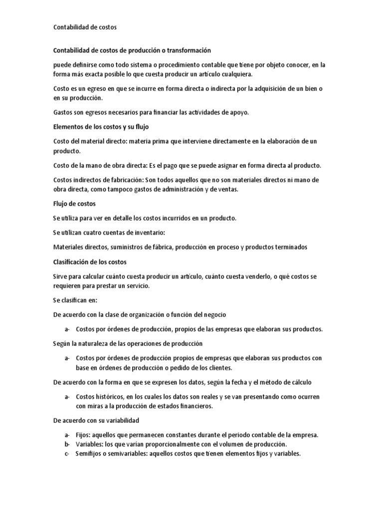 Contabilidad de Costos de Producción | PDF | Costo | Contabilidad de costos