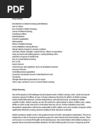 Global Warming Essay Outline