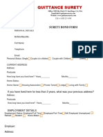 Quittance Surety Form