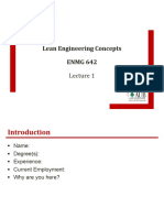Lean Engineering Concepts ENMG 642
