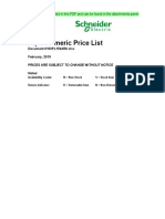 Alphanumeric Price List: Document 0100PL1544R6.xlsx February, 2019 Prices Are Subject To Change Without Notice Notes