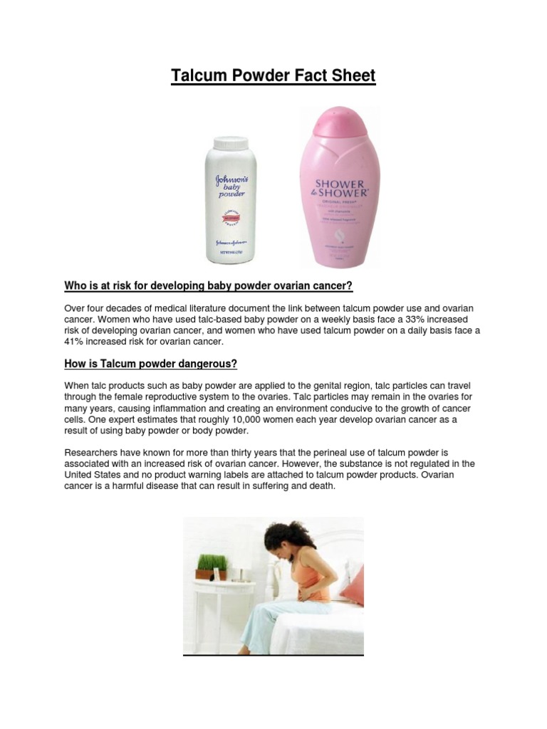 Talcum Powder Fact Sheet: Who Is at Risk For Developing Baby Powder ...