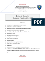 Orden de Operaciones Elecciones Presidenciales 2018