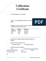 Calibration Certificate: This Is A New Calibration There Are No Previous Calibration Values