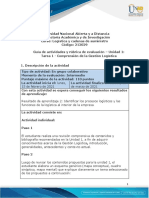 Guia de Actividades y Rúbrica de Evaluación - Unidad 1 - Tarea 1 - Comprensión de La Gestión Logística