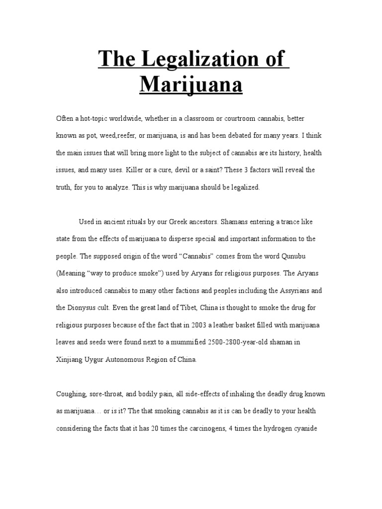 The Case for Marijuana Legalization | PDF | Medical Cannabis | Cannabis ...