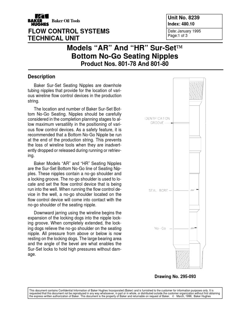 BAKER 8239Bottom NoGo Seating Nipples PDF Mechanical Engineering