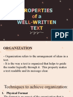 3rd Mid - 4th Lesson - Properties of a Well-Written Text