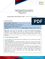 Activities Guide and Evaluation Rubric - Unit 1 - Task 2 - Writing Production