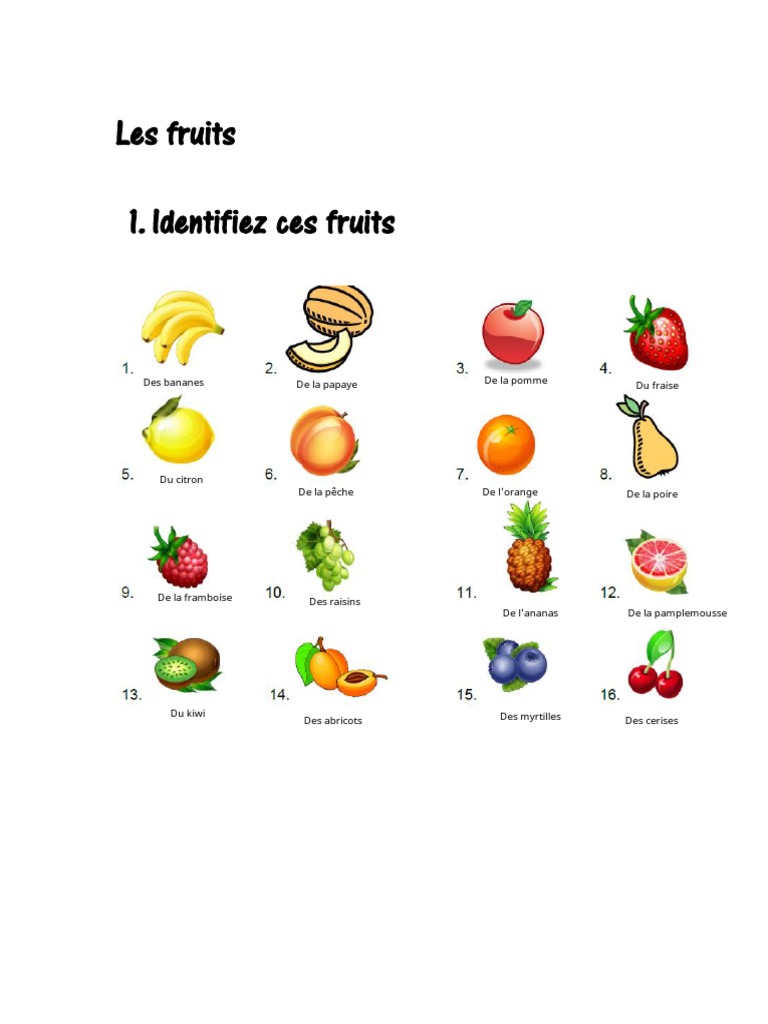 Fruits : Identifier, Éplucher, Cuire | PDF