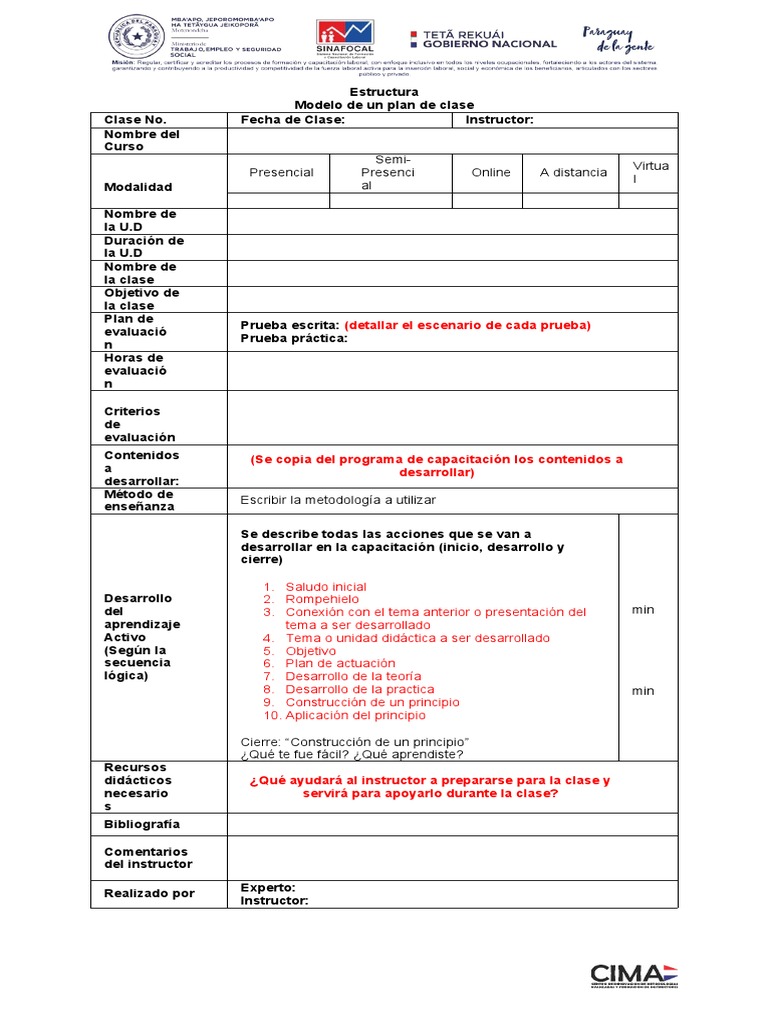 Modelo de Plan de Clase Efectivo | PDF