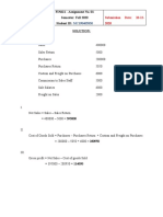 FIN621 - Assignment No. 01 Semester: Fall 2020 Student ID: Solution