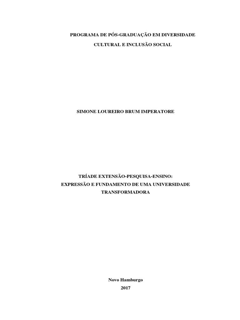Tríade Extensão-Pesquisa-Ensino na ULBRA | PDF | Ensino Superior ...