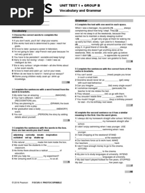FOCGB4 Utest VG 1B | PDF | Cognition | Linguistics