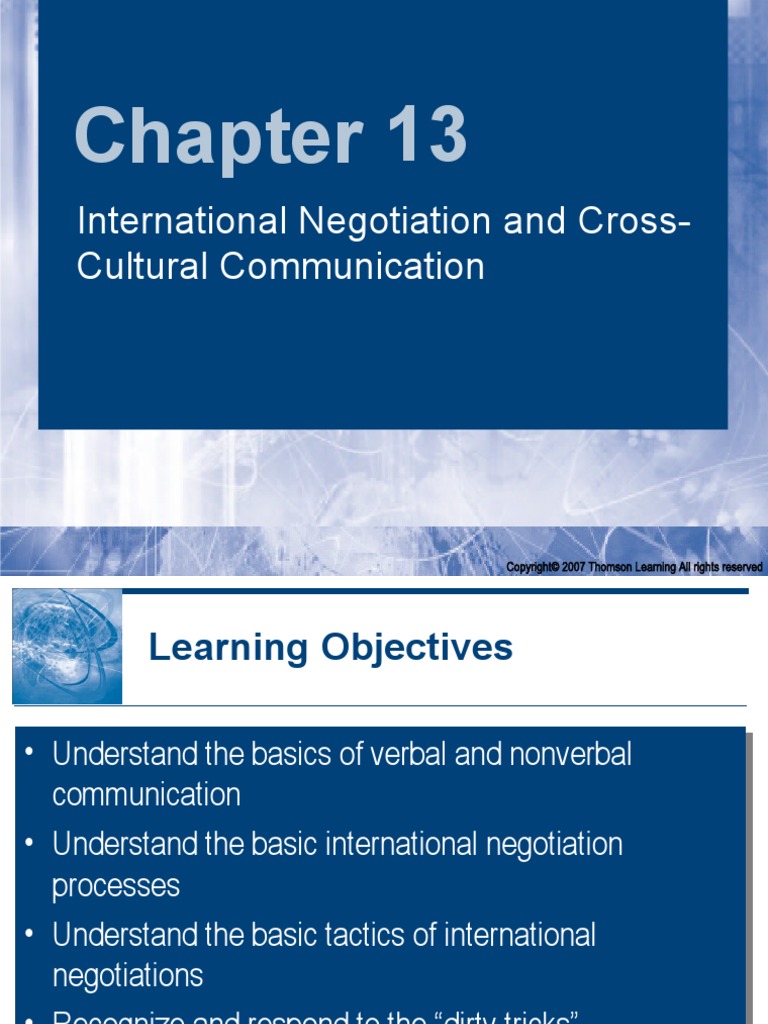 International Negotiation and Cross-Cultural Communication | PDF ...