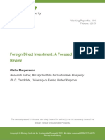 Foreign Direct Investment: A Focused Literature Review: Olafur Margeirsson