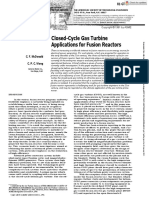 Closed-Cycle Gas Turbine Applications For Fusion Reactors: C. F. Mcdonald C. P. C. Wong