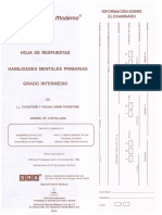 Hoja de Respuesta - Test Habilidades Mentales Primarias - Thurstone