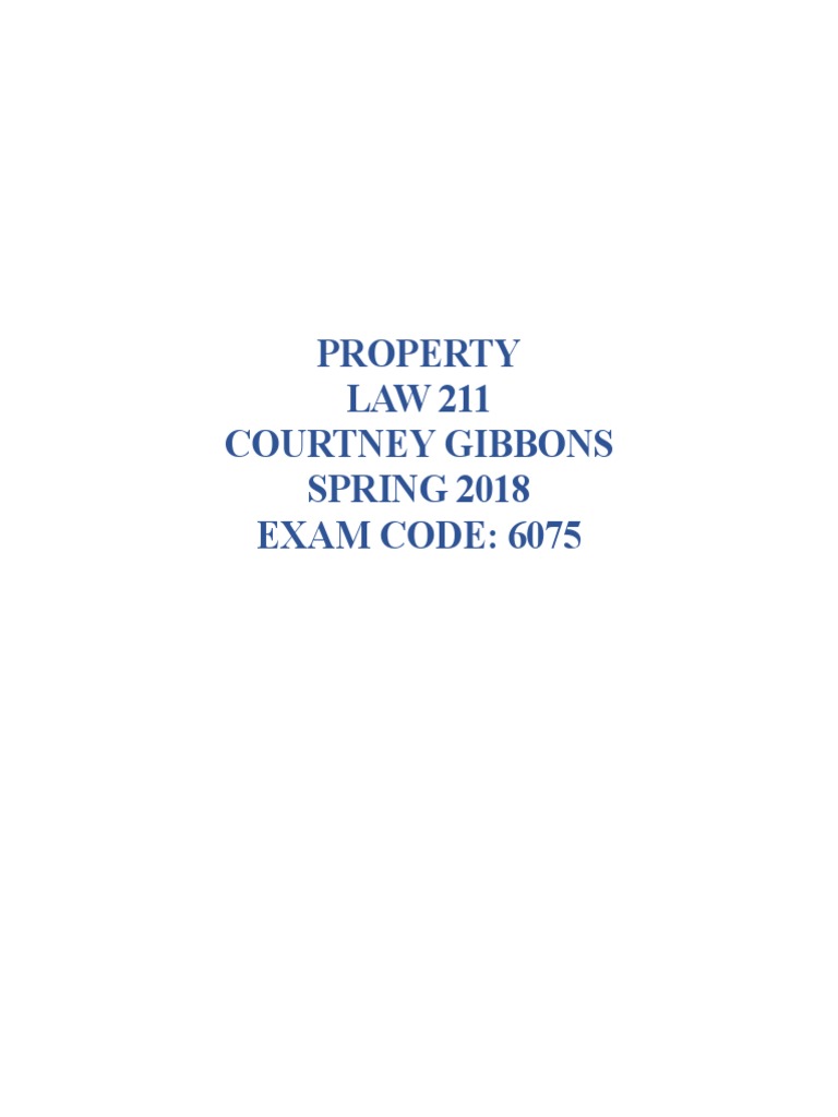 Property Law Exam Guide | PDF | Adverse Possession | Concurrent Estate