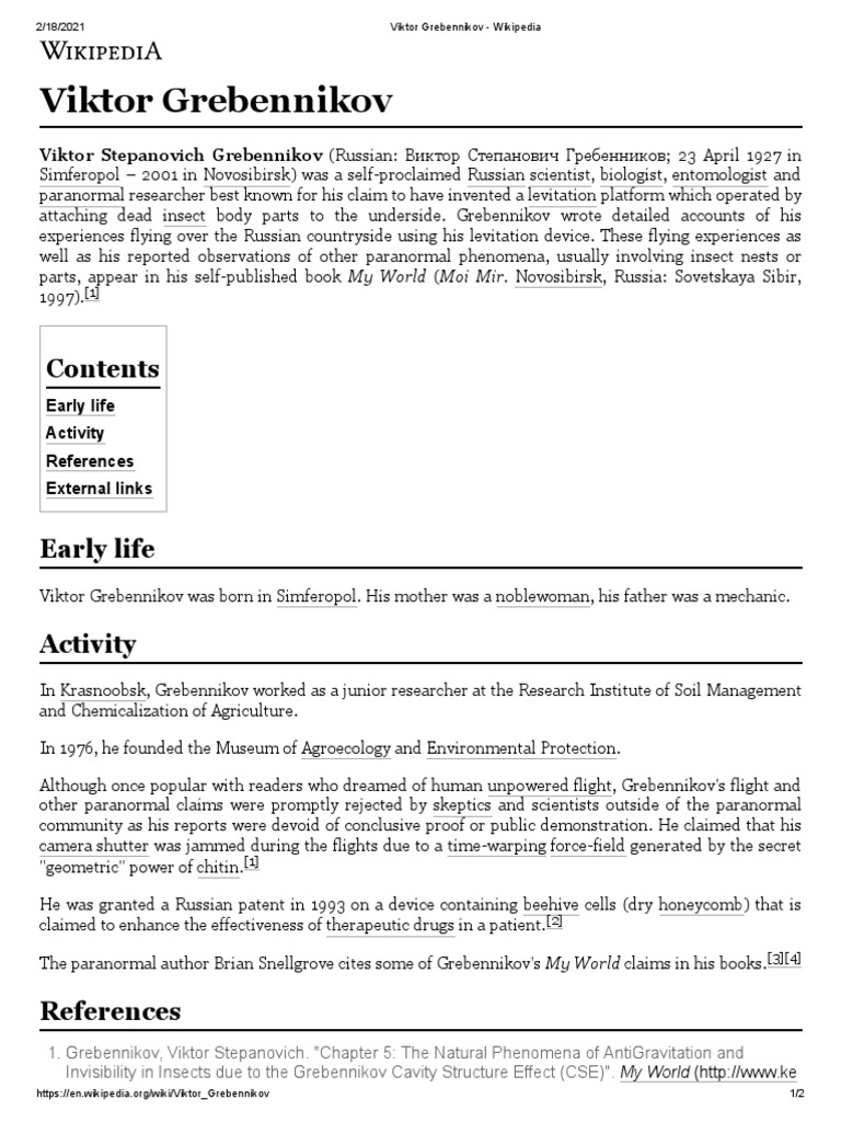 Viktor Grebennikov PDF