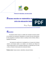 Fracaso Escolar en Matemã¡ticas en El Primer Ciclo de Educaciã N Primaria