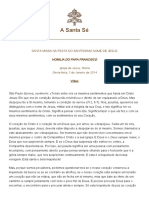 Papa Francesco 20140103 Omelia Santissimo Nome Gesu