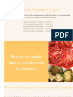 Proceso de Secado para La Conservación de Alimentos