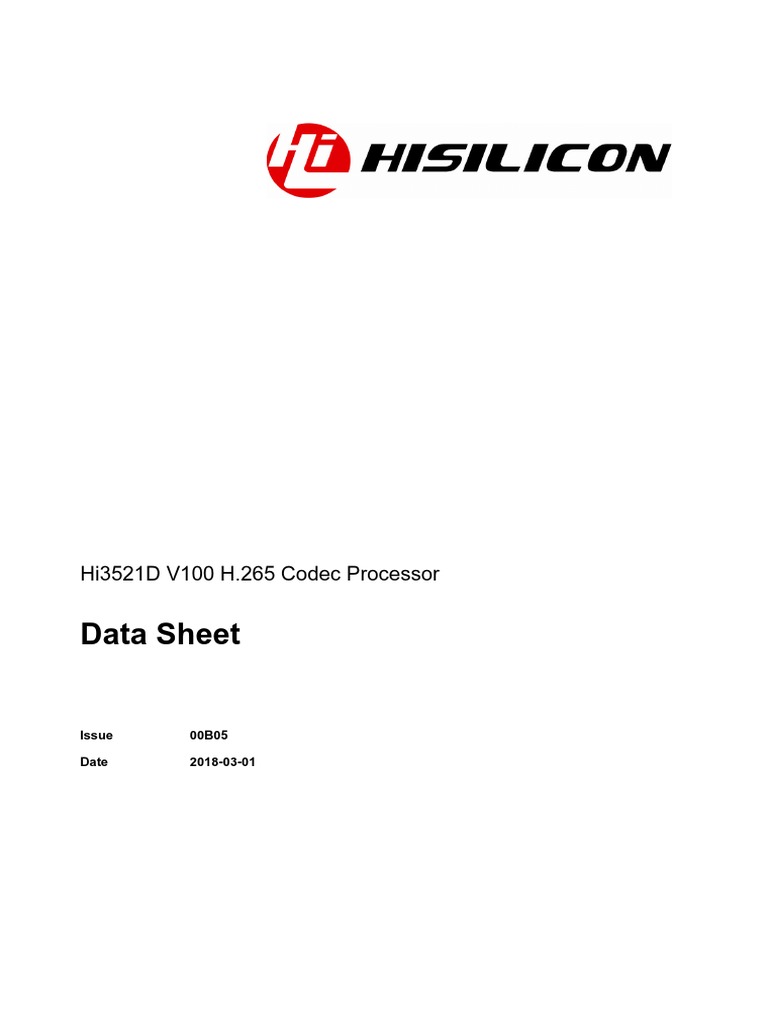 Hi3521D V100 H.265 Codec Processor Data Sheet | PDF | Flash Memory ...