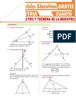 Teorema de Bisectriz y Teorema de La Mediatriz para Cuarto Grado de Secundaria