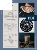 Pale Navy Blue Coffee Drinks Menu