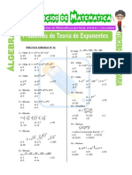 Problemas de Teoría de Exponentes para Tercero de Secundaria