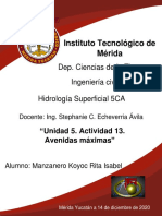 Instituto Tecnológico de Mérida | Manzanero Koyoc Rita Isabel: Unidad 5. Avenidas máximas