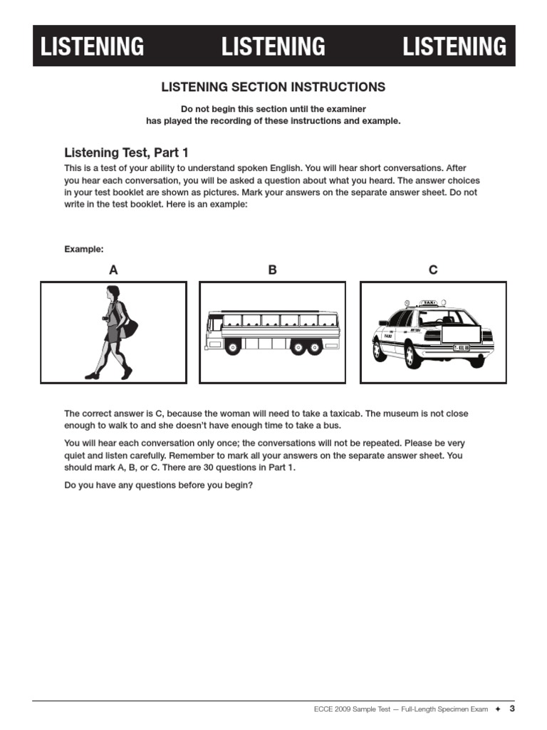 ECCE2009SampleTest 5 14 | PDF | Test (Assessment) | Transport