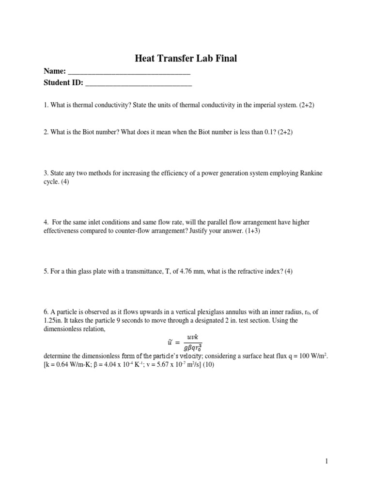 Heat Transfer Lab Final | PDF | Heat Transfer | Heat