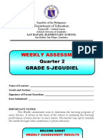 WEEKLY ASSESSMENT - Grade 5 Q2 - A