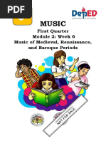 Music: First Quarter Module 2: Week 6 Music of Medieval, Renaissance, and Baroque Periods